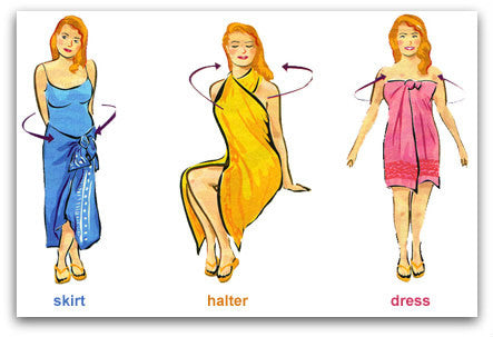 3 basic sarong tying options for this summer - Holley Day Australia