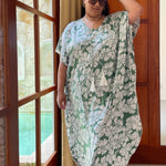 long-kaftan-dress-green-white-floral-plus-size