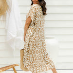 long-kaftan-dress-caramel-cream-print-size-10