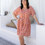 casual-summer-dress-white-floral-burnt-orange-aline