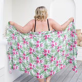 extra-large-sarong-Hawaiian-pink-floral-green-white