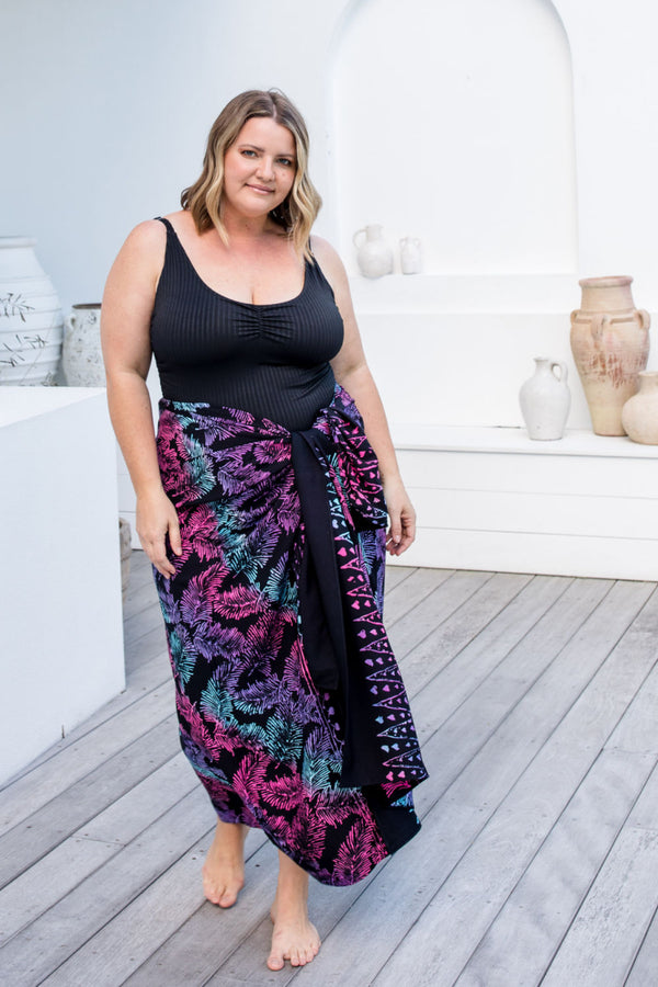 Extra Large Sarong - Colourful Leaf Medley - Holley Day