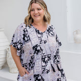 kaftan-top-black-cream-mauve-patchwork-print