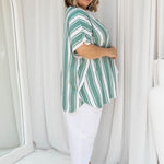 kaftan-top-stripe-green-white-plus-size