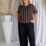 ladies-blouse-top-black-brown-cream-stripe