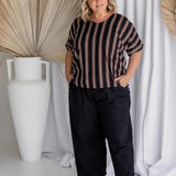 ladies-blouse-top-black-brown-cream-stripe