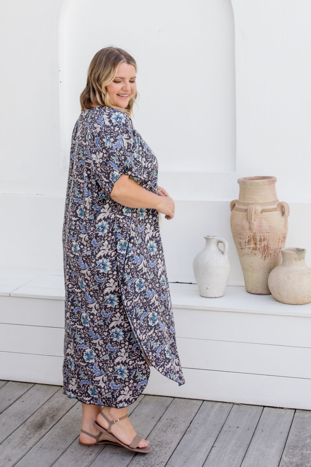 ladies-long-summber-kaftan-dress-blue-latte-off-white-floral-design-resort-wear