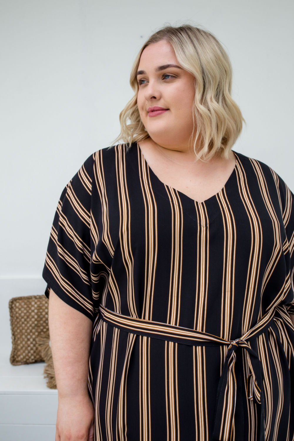 ladies-long-summer-dress-plus-size-black-neutral-cream-stripe