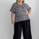 ladies-summer-blouse-top-black-white-geo-print-design