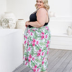 large-beach-sarong-Hawaiian-pink-floral-green-white