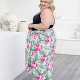 large-beach-sarong-Hawaiian-pink-floral-green-white