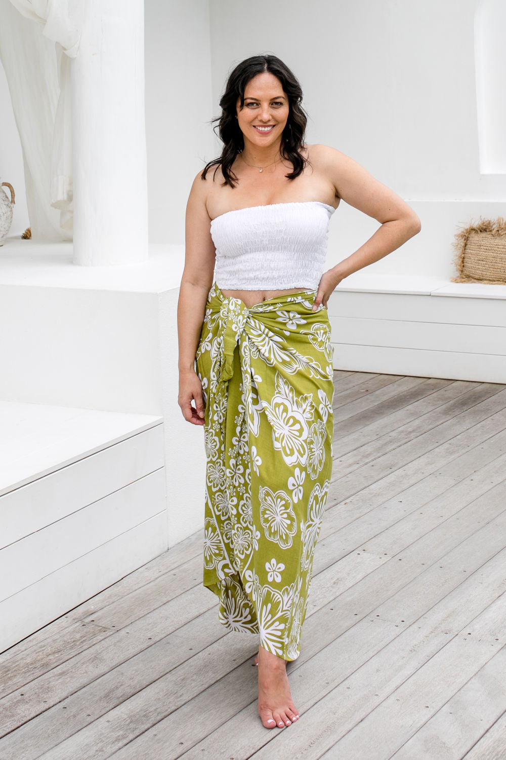 large-beach-sarong-olive-white-floral