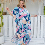 long-kaftan-dress-resort-style-floral-pink-blue-cream-green-white