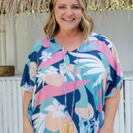 long-kaftan-dress-resort-style-floral-print-design-pink-blue-cream-green-white