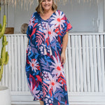 long-kaftan-dress-resort-style-pink-floral-blue-base-plus-size