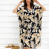 Langes Kaftankleid - Latte Leaves
