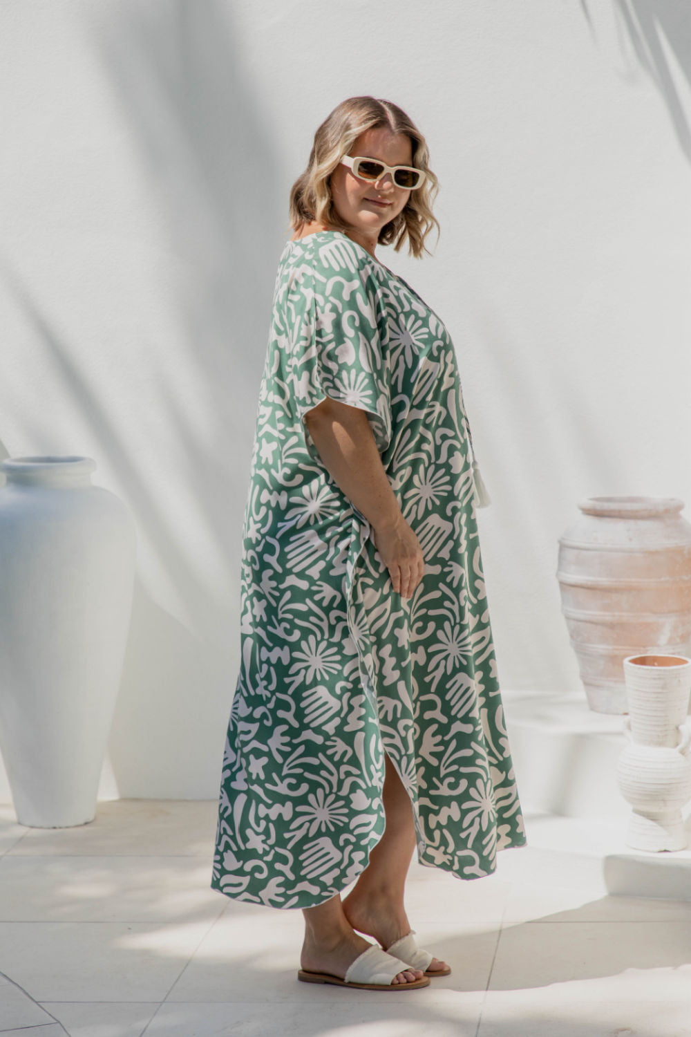 long-kaftan-summer-dress-green-cream-print-design