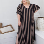 long-plus-size-summer-dress-black-neutral-cream-stripe