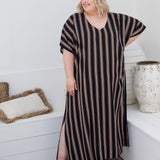 long-plus-size-summer-dress-black-neutral-cream-stripe