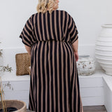 long-summer-dress-plus-size-black-neutral-cream-stripe-print-design