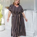 long-summer-dress-stripe-black-caramel-cream