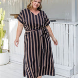 long-summer-dress-stripe-black-caramel-cream