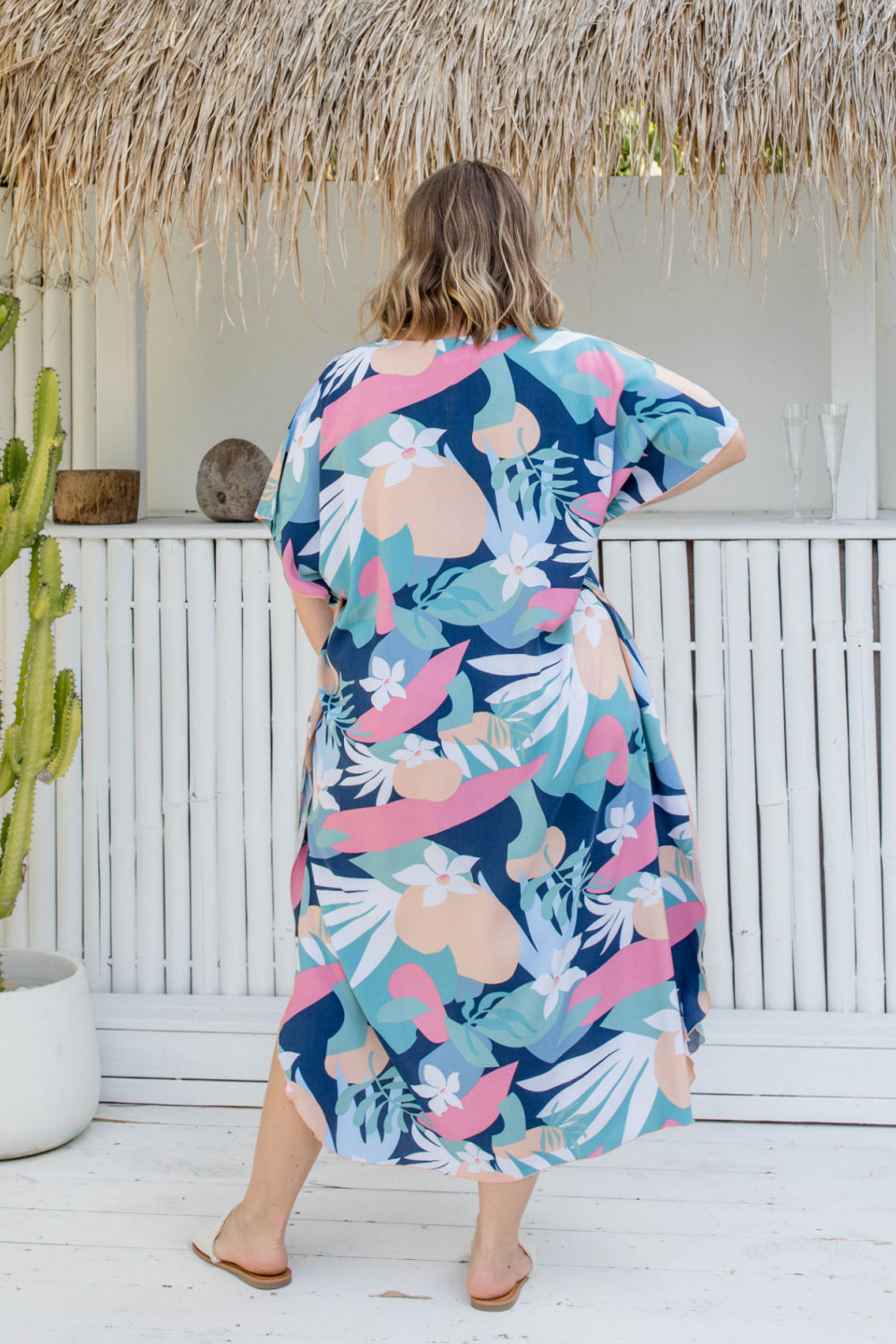 long-summer-kaftan-dress-resort-style-floral-pink-blue-cream-green-white