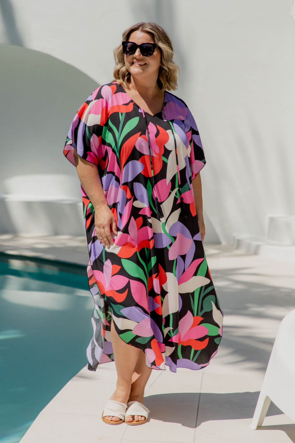 long-summer-kaftan-style-dress-florals-black-red-pink-mauve