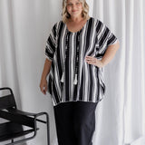 long-top-black-white-stripe-plus-size