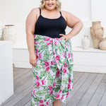 plus-size-beach-sarong-Hawaiian-pink-floral-green-white