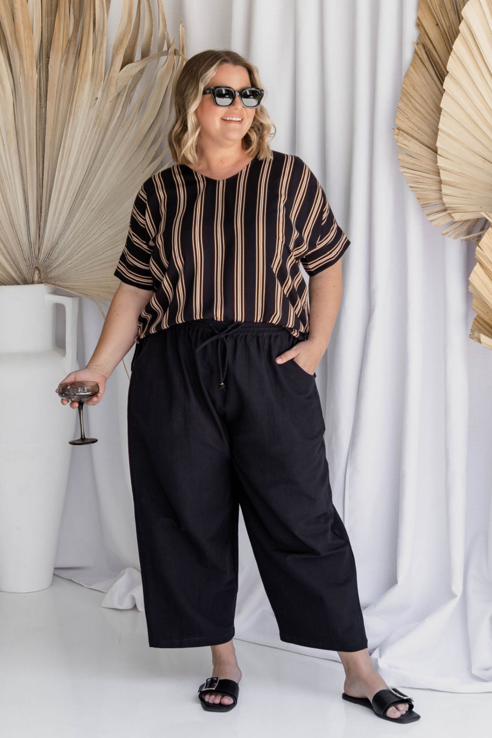 plus-size-blouse-top-black-stripe