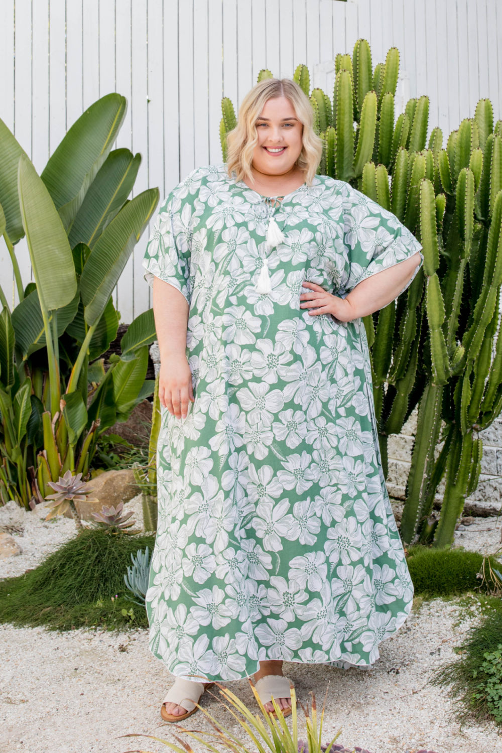 plus-size-long-kaftan-green-white-floral-design