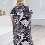 plus-size-maxi-kaftan-dress-black-white-leaf-design