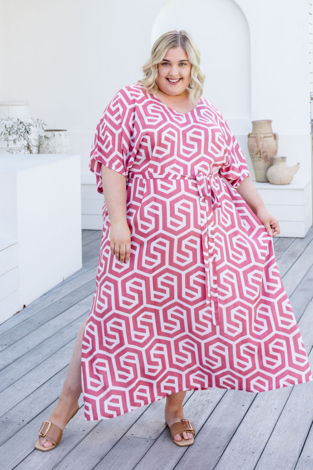 plus-size-summer-maxi-dress-rose-white-geometric-resort-wear-styling