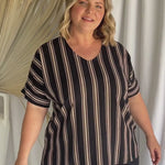 ladies-blouse-top-stripe-black-brown-cream