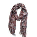 scarf-grey-rust-brown-leaf-design