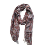 scarf-grey-rust-brown-leaf-design