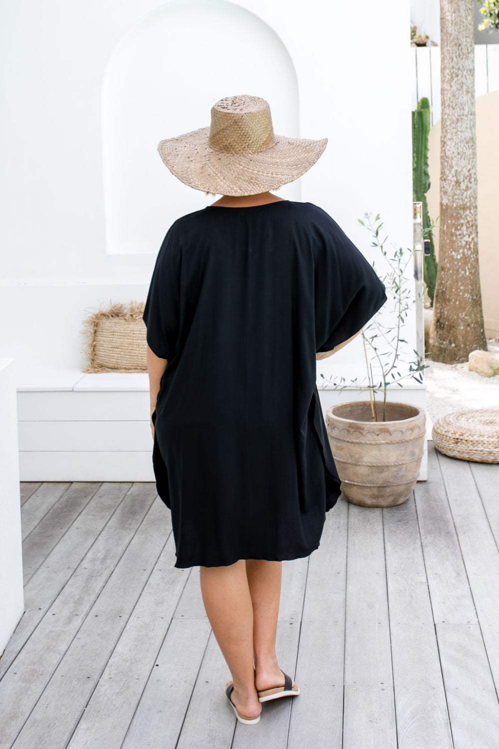 short-black-summer-dress-kaftan-resort-style