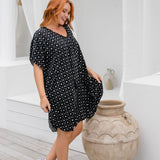 short-kaftan-dress-black-white-geo-print-design