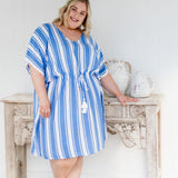 short-kaftan-dress-plus-size-blue-white-stripe