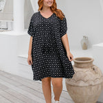 short-kaftan-summer-dress-black-white-geo-print-design