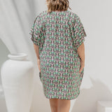 short-summer-dress-resort-style-green-black-bone-geometric-print