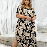 Langes Kaftankleid - Latte Leaves
