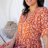 womens-summer-dress-white-floral-burnt-orange-aline