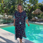 long-kaftan-dress-blue-floral-design-video