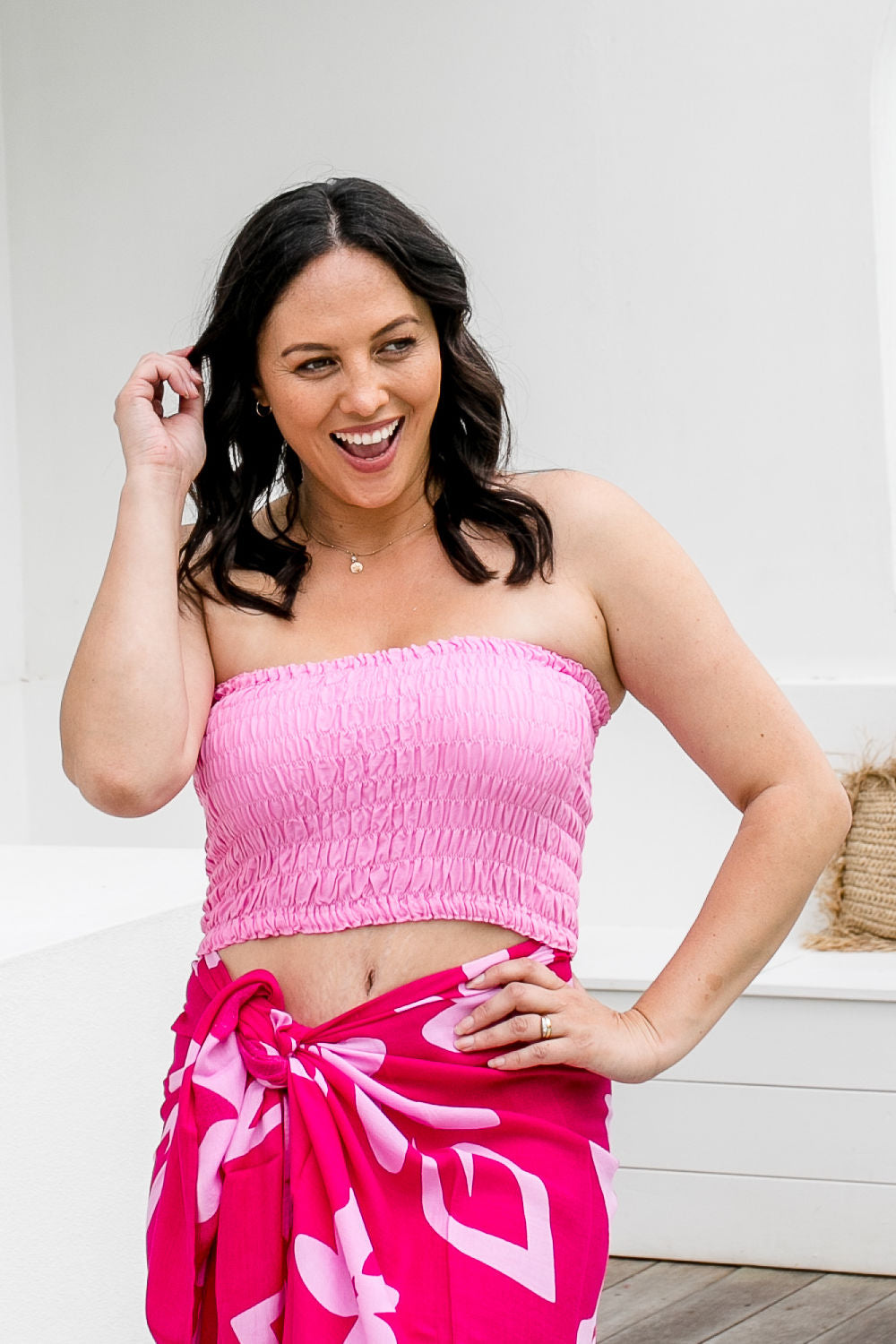 bandeau-tube-top-pink