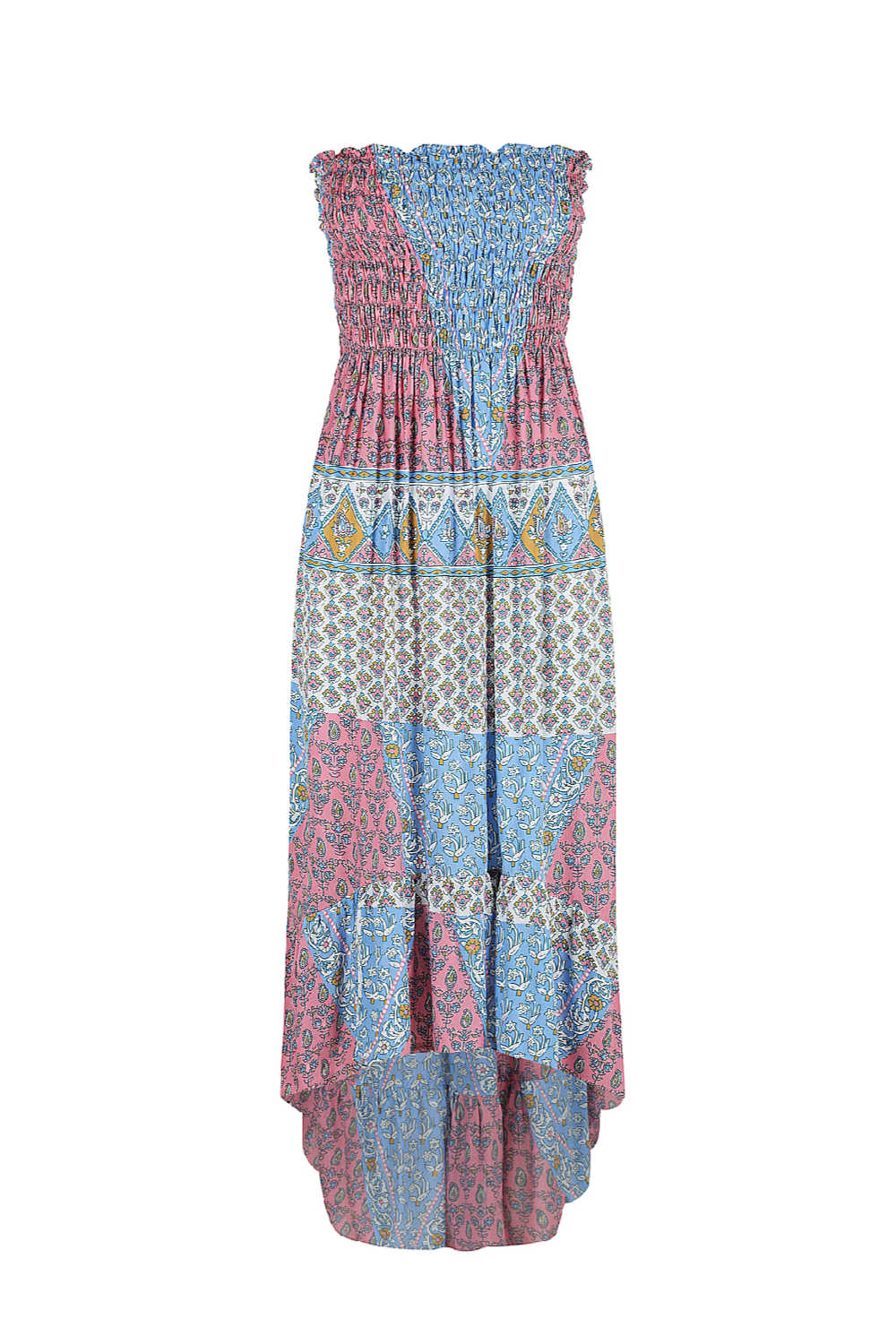 boob-tube-dress-floral-geo-design-pink-blue-mustard