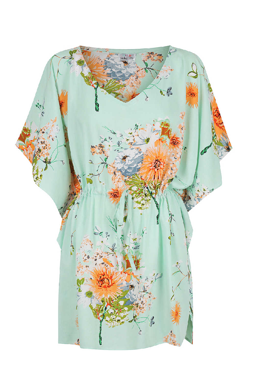 short-kaftan-dress-floral-design-mint-green