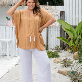 kaftan-top-caramel-polka-dot