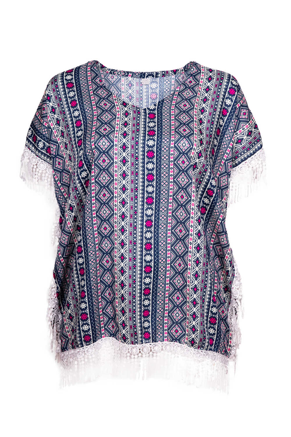 kaftan-top-geometric-design-lace-fringe-blue-white-pink